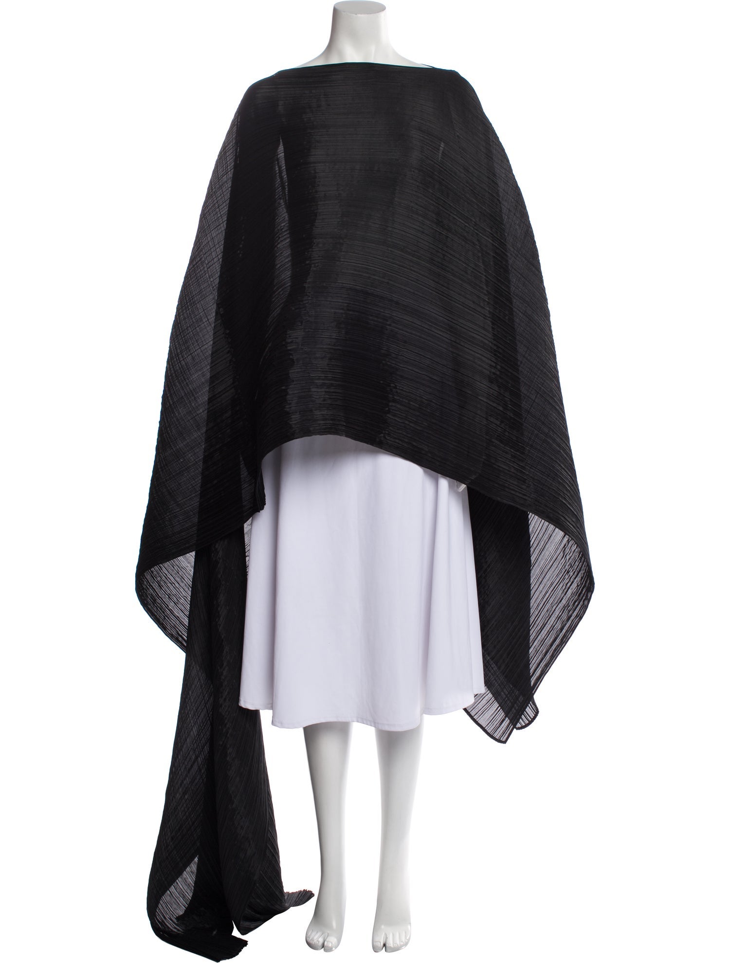 Pleats Please Issey Miyake Bateau Neckline Long Sleeve Tunic