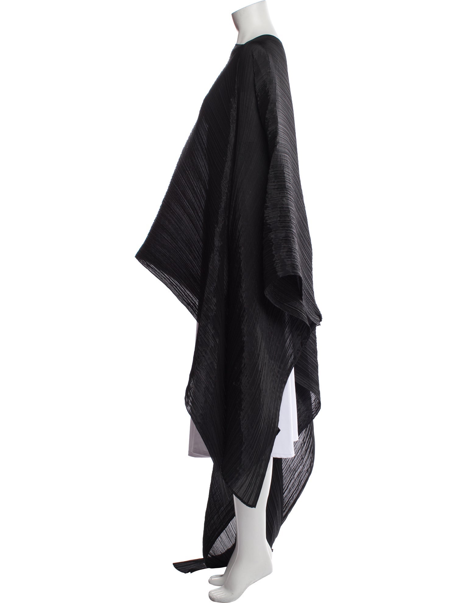 Pleats Please Issey Miyake Bateau Neckline Long Sleeve Tunic