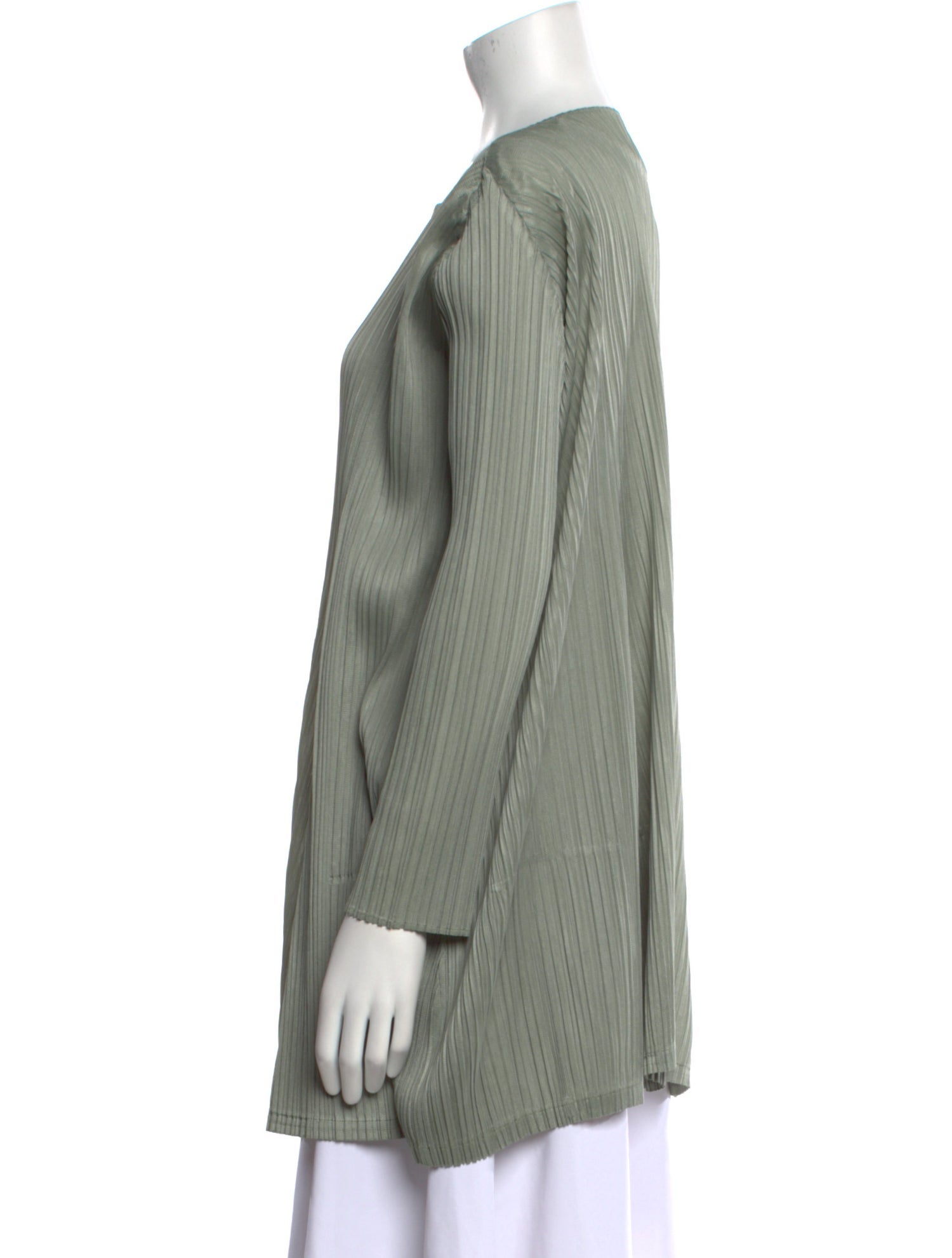 Pleats Please Issey Miyake Bateau Neckline Long Sleeve Tunic