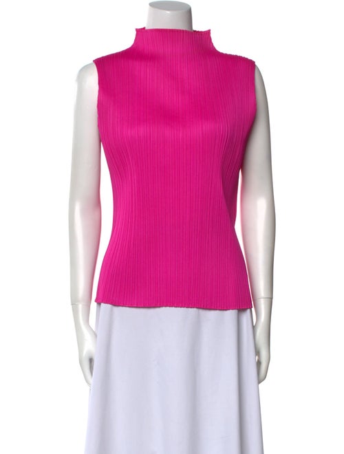Pleats Please Issey Miyake Mock Neck Sleeveless Top