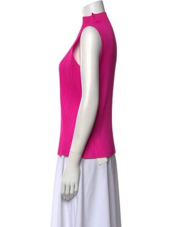 Pleats Please Issey Miyake Mock Neck Sleeveless Top