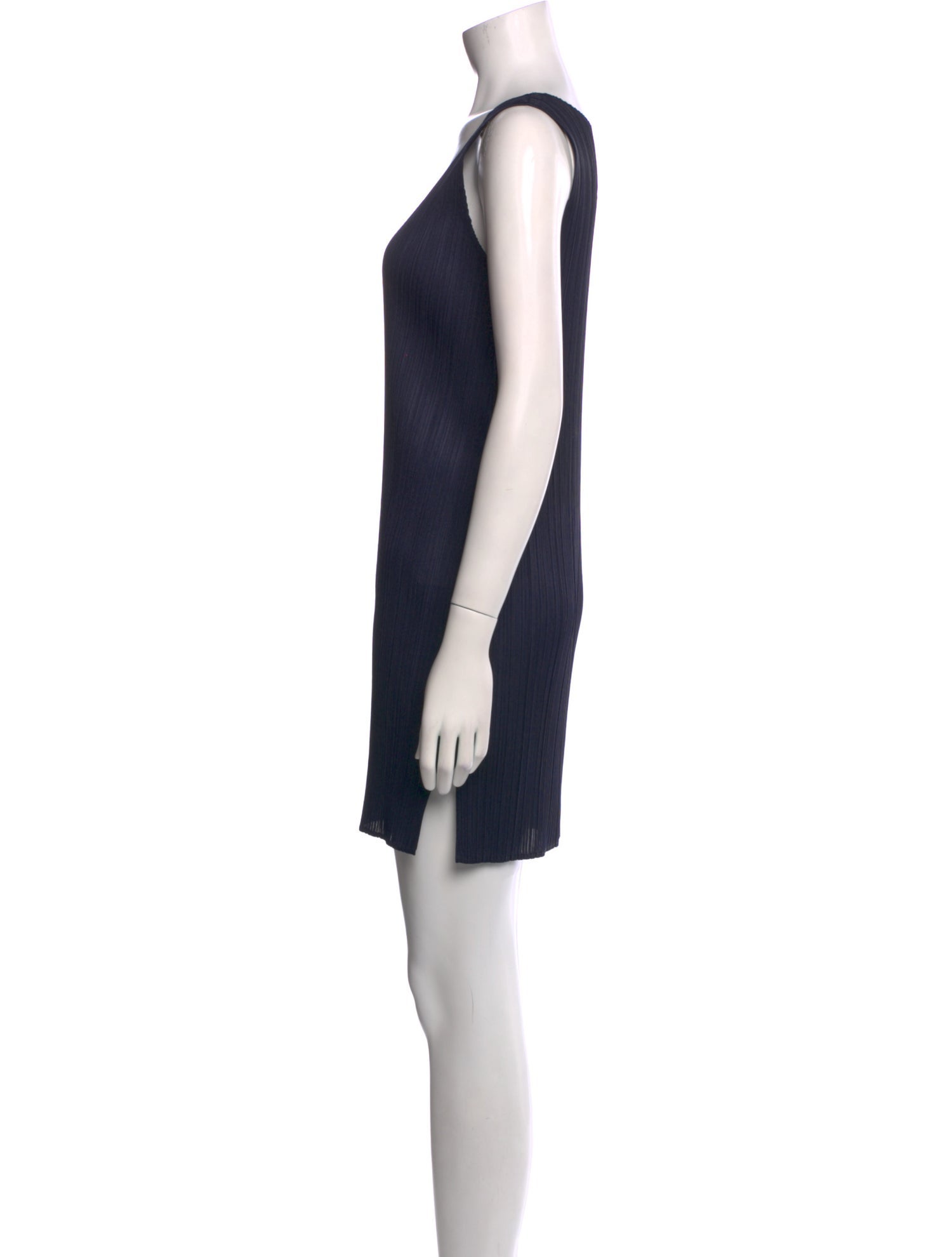 Pleats Please Issey Miyake Scoop Neck Mini Dress