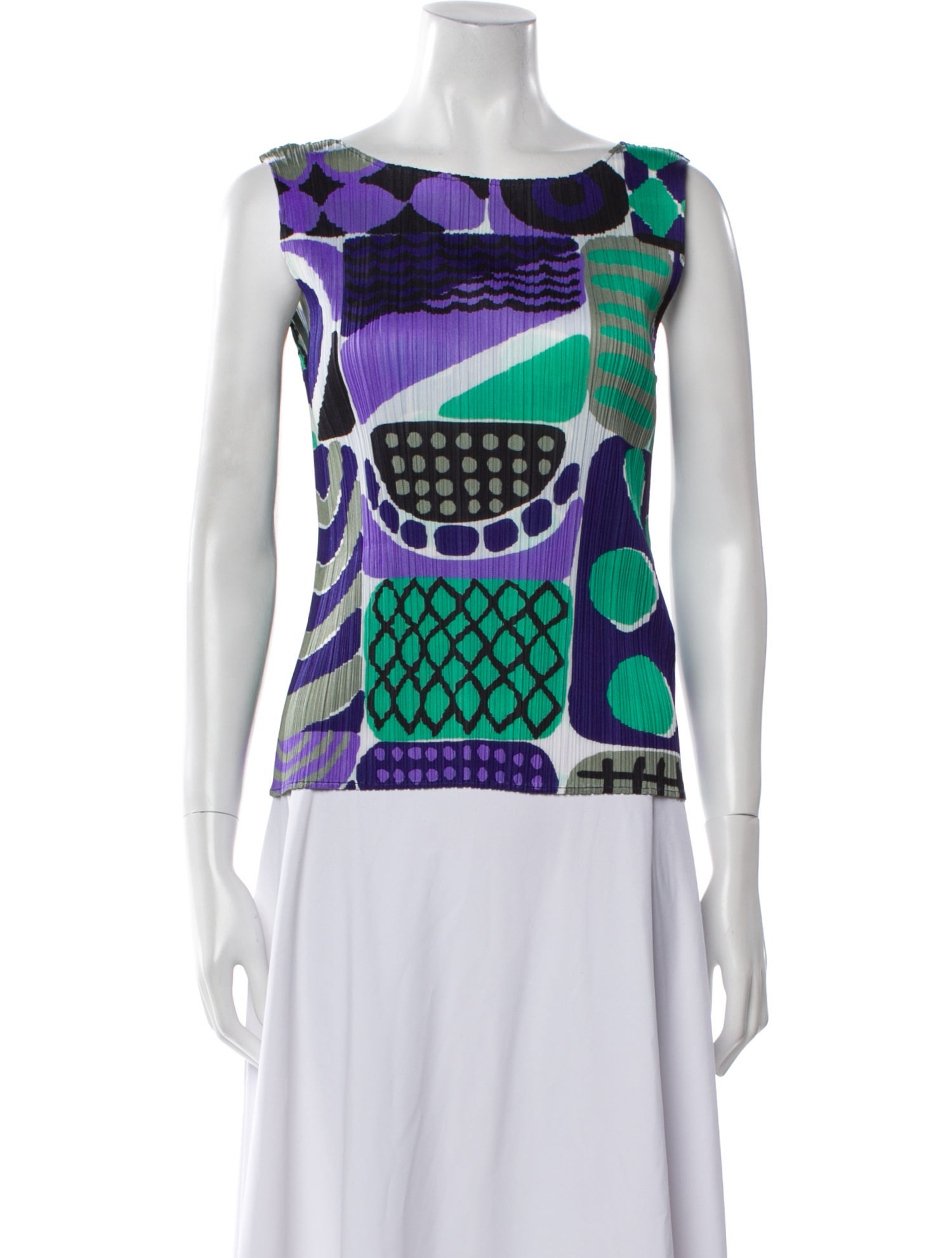 Pleats Please Issey Miyake Vintage Printed Top