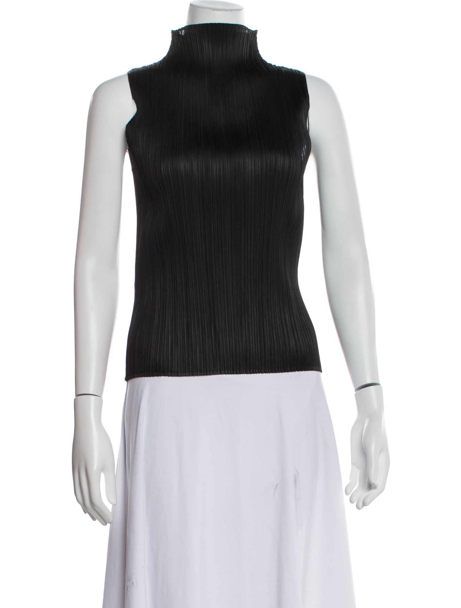 Pleats Please Issey Miyake Mock Neck Sleeveless Top