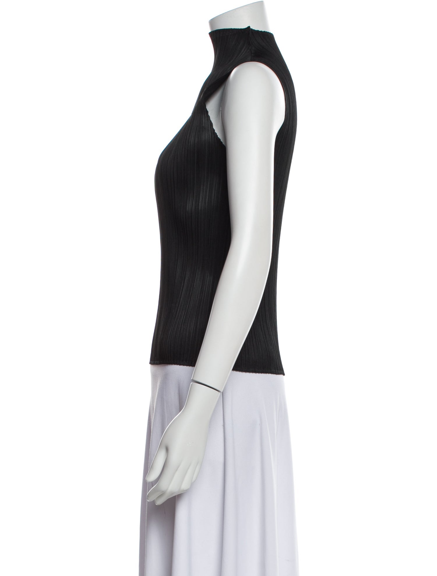 Pleats Please Issey Miyake Mock Neck Sleeveless Top