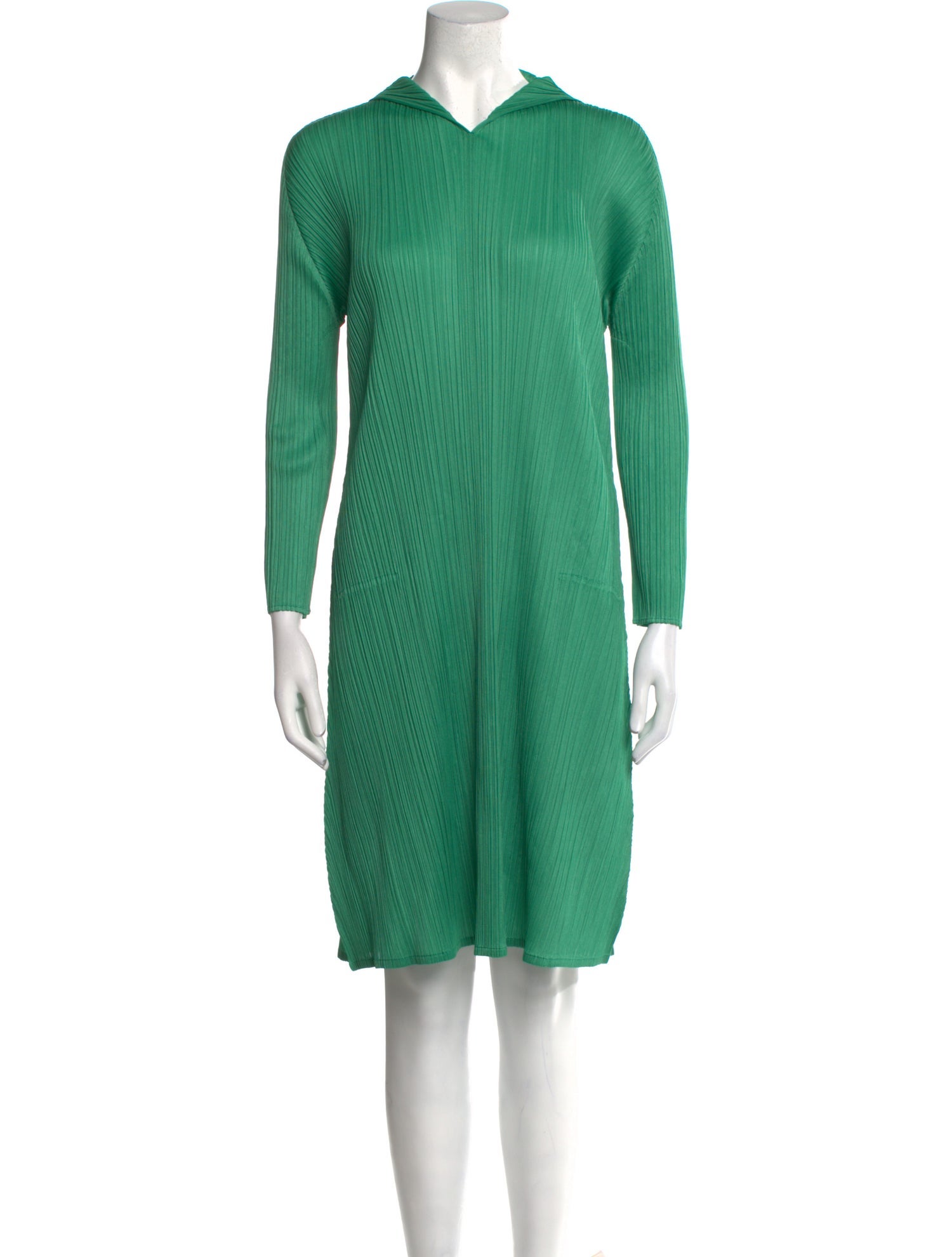 Pleats Please Issey Miyake Mock Neck Knee-Length Dress