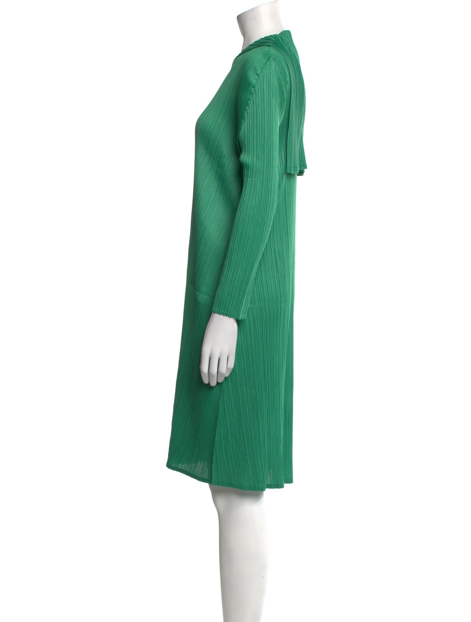 Pleats Please Issey Miyake Mock Neck Knee-Length Dress