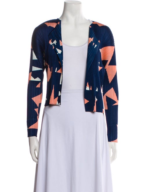 Pleats Please Issey Miyake Printed Open Front Sweater