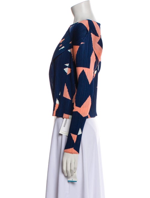 Pleats Please Issey Miyake Printed Open Front Sweater