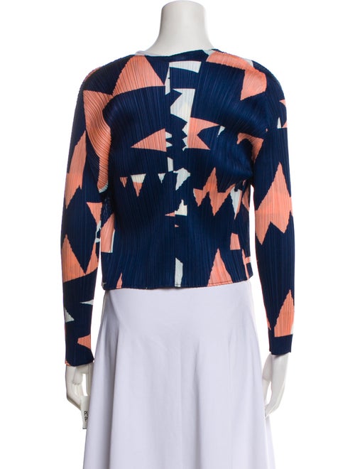 Pleats Please Issey Miyake Printed Open Front Sweater