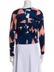 Pleats Please Issey Miyake Printed Open Front Sweater