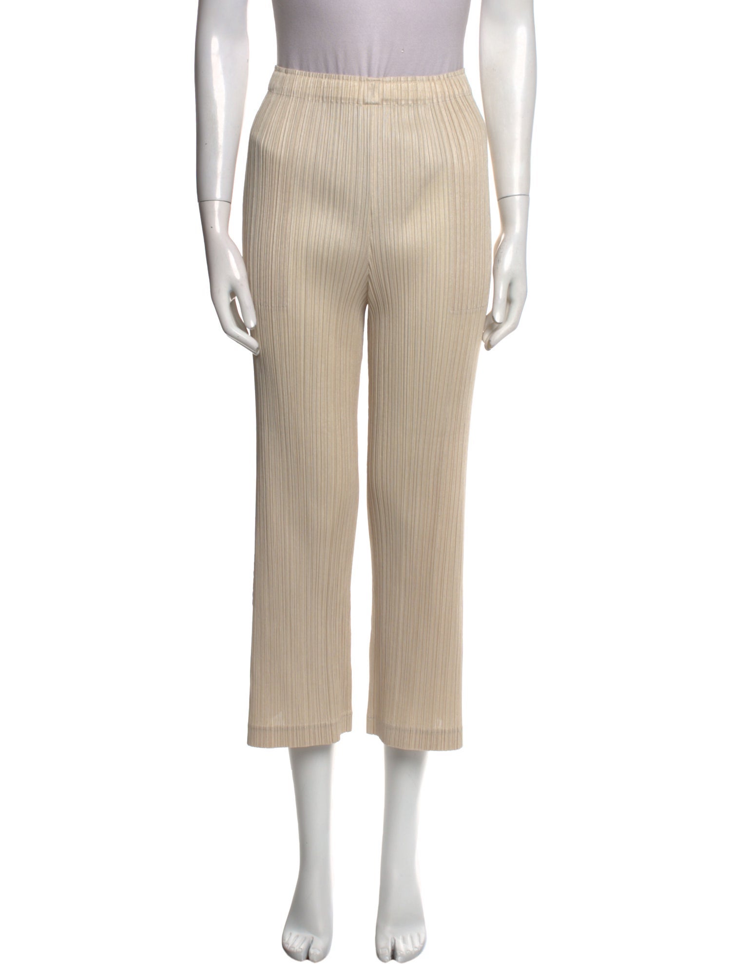 Pleats Please Issey Miyake Striped Wide Leg Pants