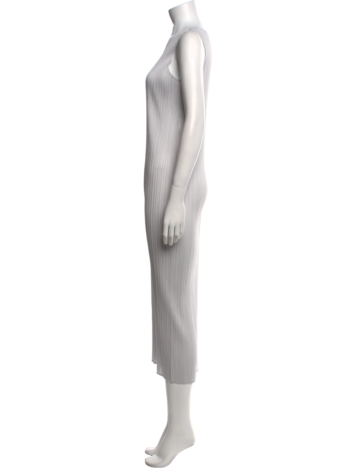 Pleats Please Issey Miyake Scoop Neck Long Dress