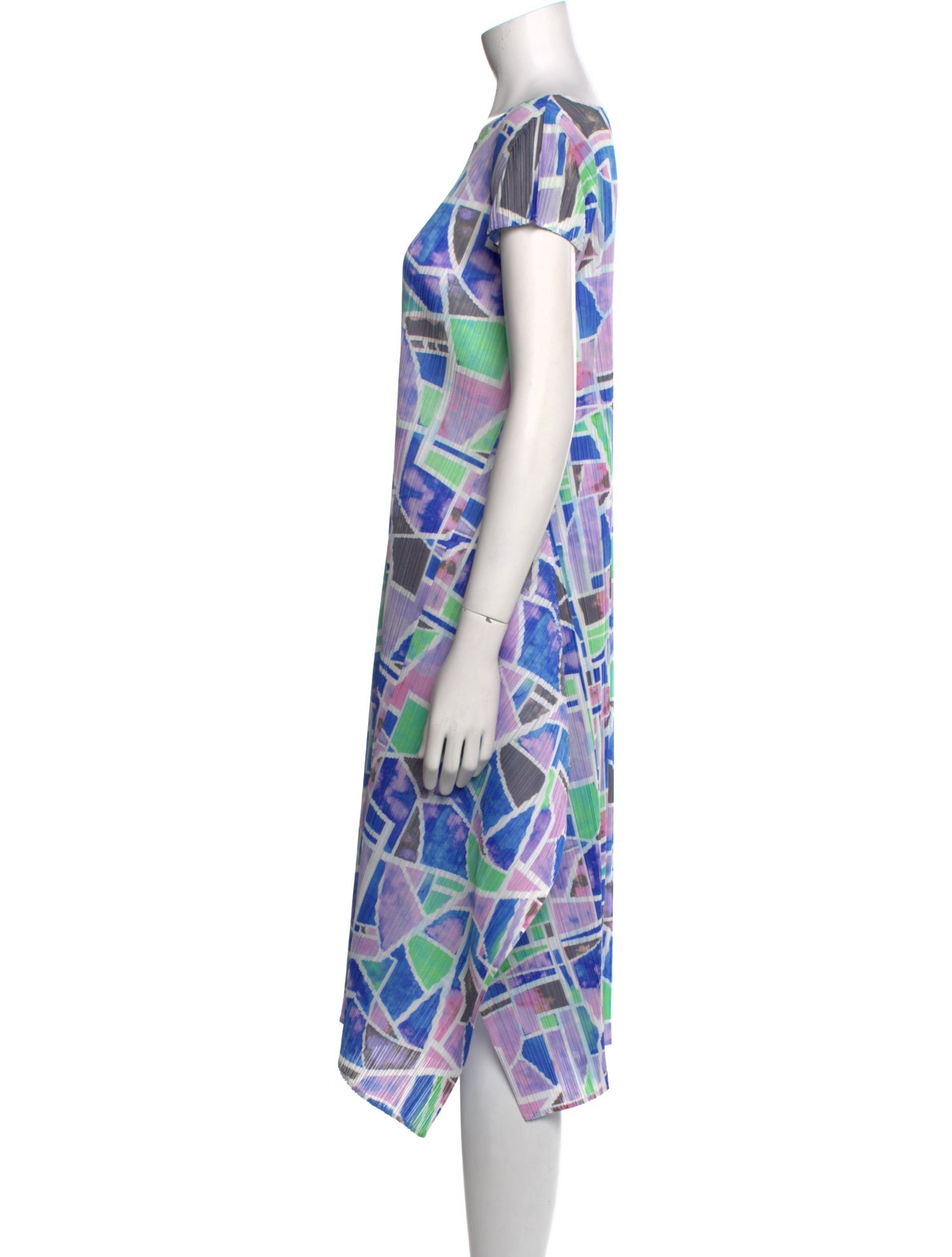 Pleats Please Issey Miyake Printed Midi Length Dress