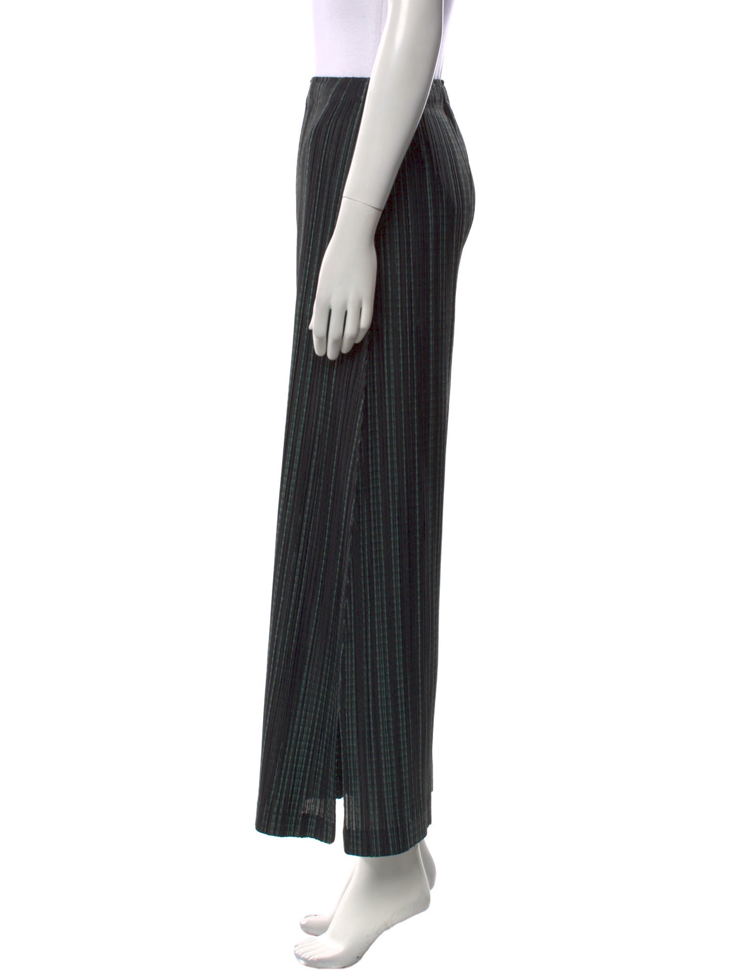 Pleats Please Issey Miyake Striped Wide Leg Pants