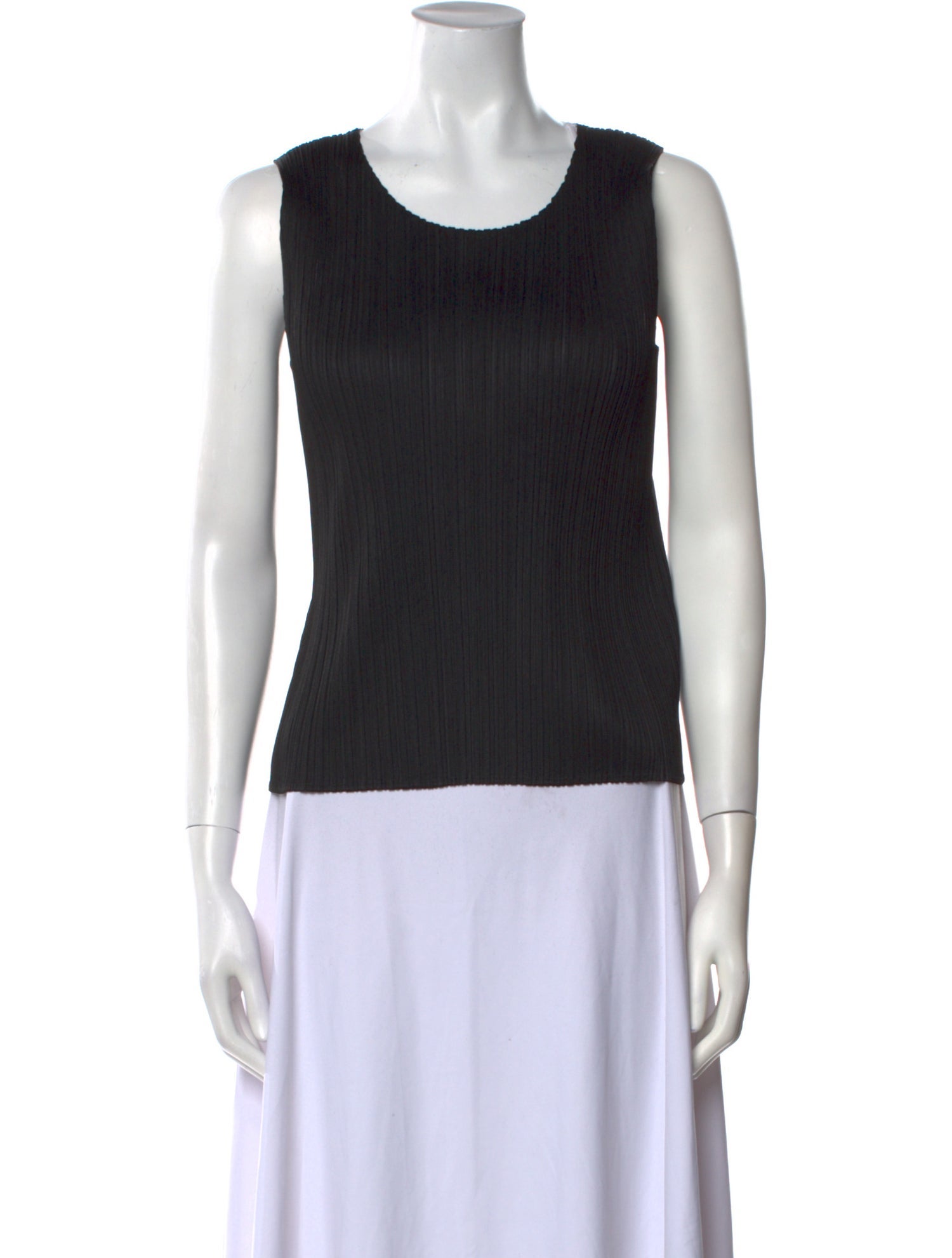 Pleats Please Issey Miyake Scoop Neck Sleeveless Top