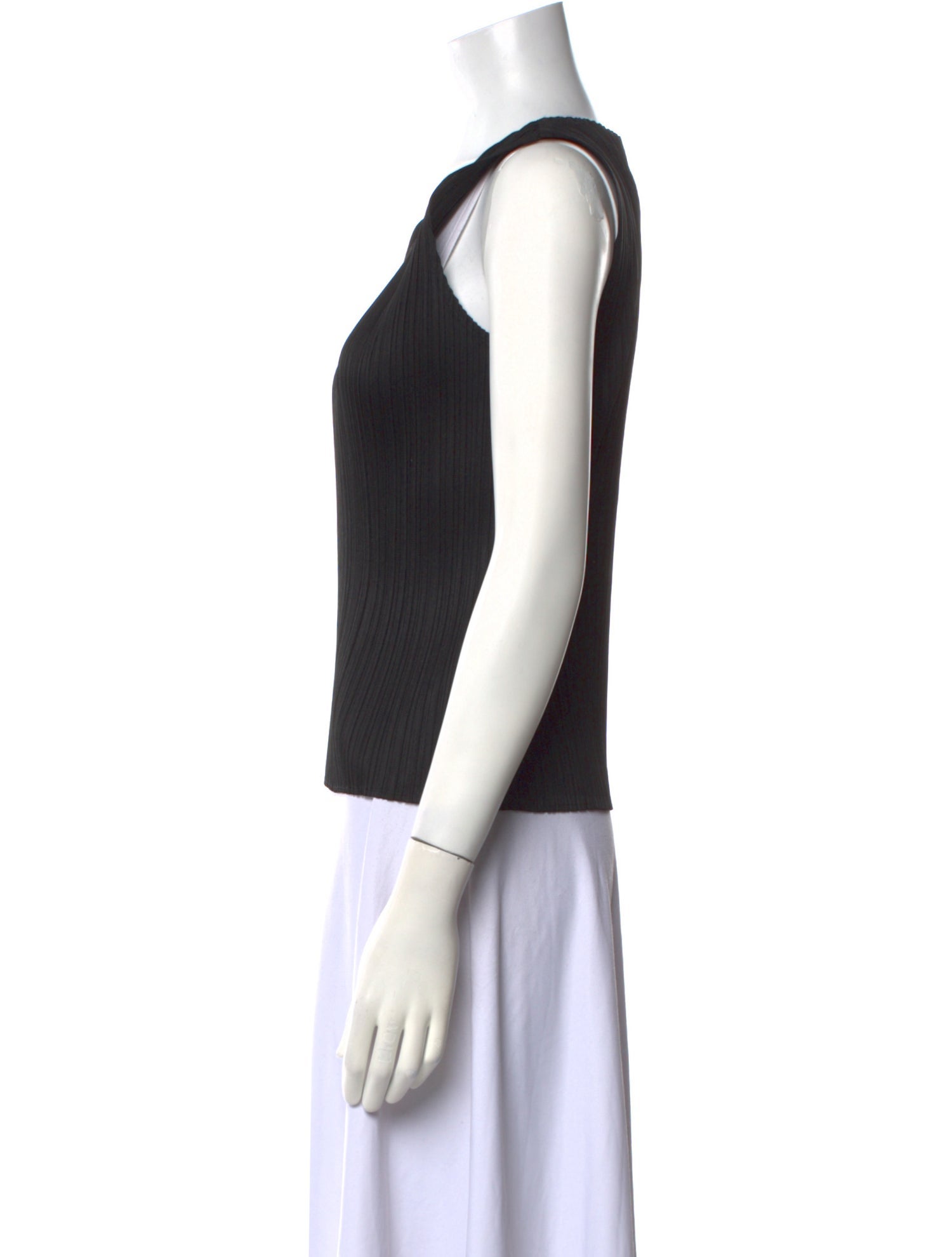 Pleats Please Issey Miyake Scoop Neck Sleeveless Top