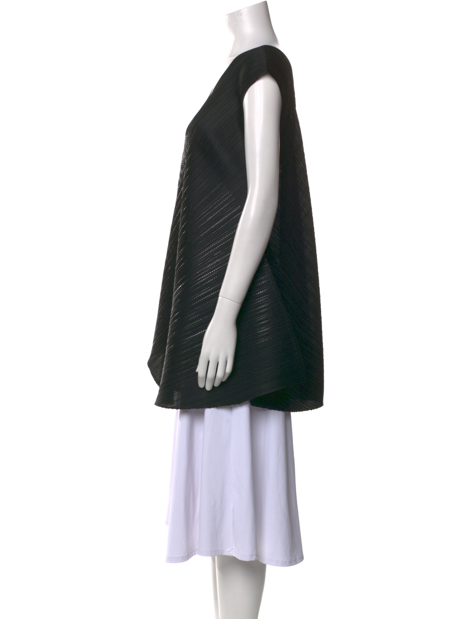 Pleats Please Issey Miyake V-Neck Short Sleeve Tunic