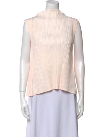 Pleats Please Issey Miyake Mock Neck Sleeveless Top