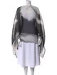 Pleats Please Issey Miyake Tie-Dye Print Bateau Neckline Sweater