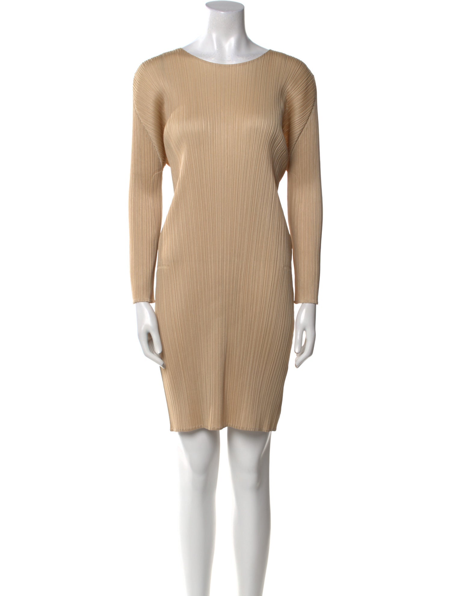 Pleats Please Issey Miyake Scoop Neck Mini Dress
