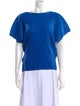 Pleats Please Issey Miyake Bateau Neckline Short Sleeve Top