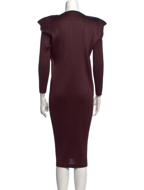 Pleats Please Issey Miyake Bateau Neckline Midi Length Dress