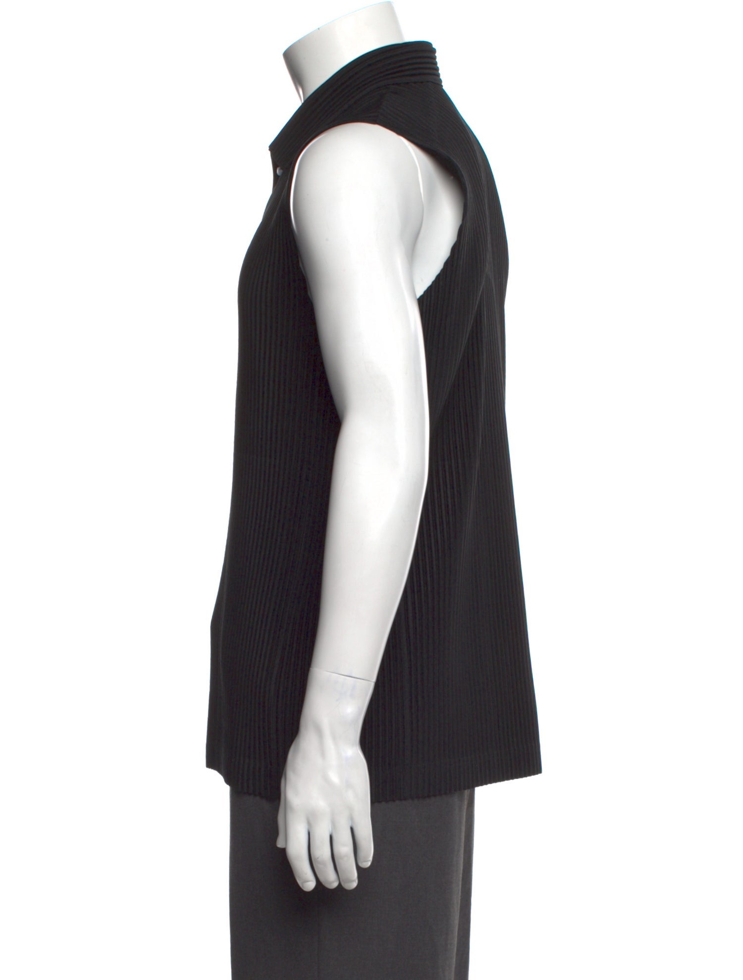 Pleats Please Issey Miyake Collar Sleeveless Polo Shirt