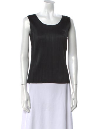 Pleats Please Issey Miyake Scoop Neck Sleeveless Top