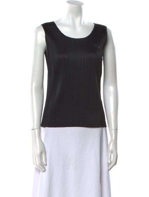 Pleats Please Issey Miyake Scoop Neck Sleeveless Top