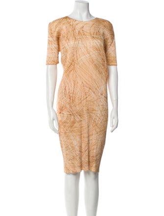 Pleats Please Issey Miyake Patterned Knee-Length Dress