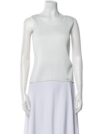 Pleats Please Issey Miyake Scoop Neck Sleeveless Top