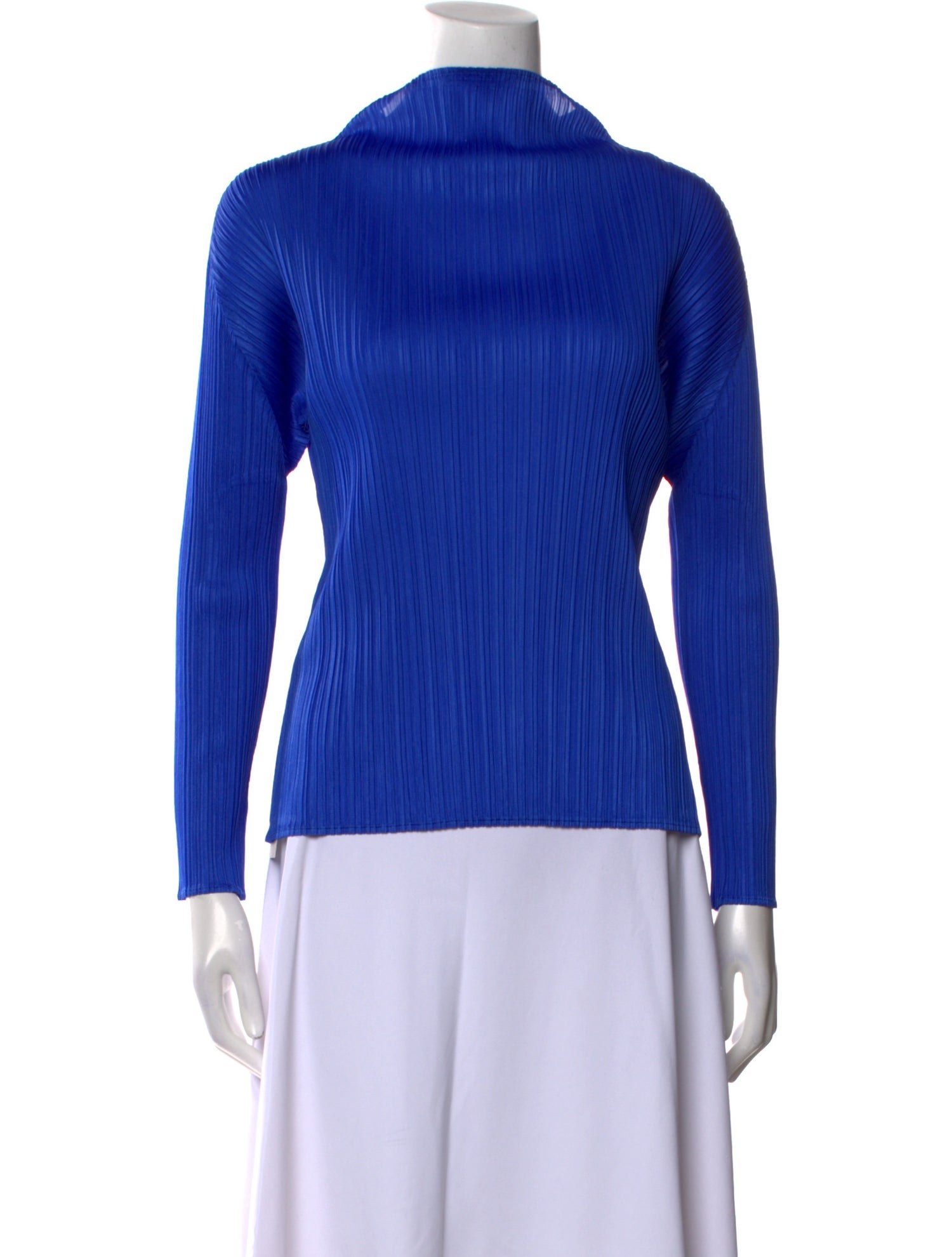 Pleats Please Issey Miyake Mock Neck Long Sleeve Top