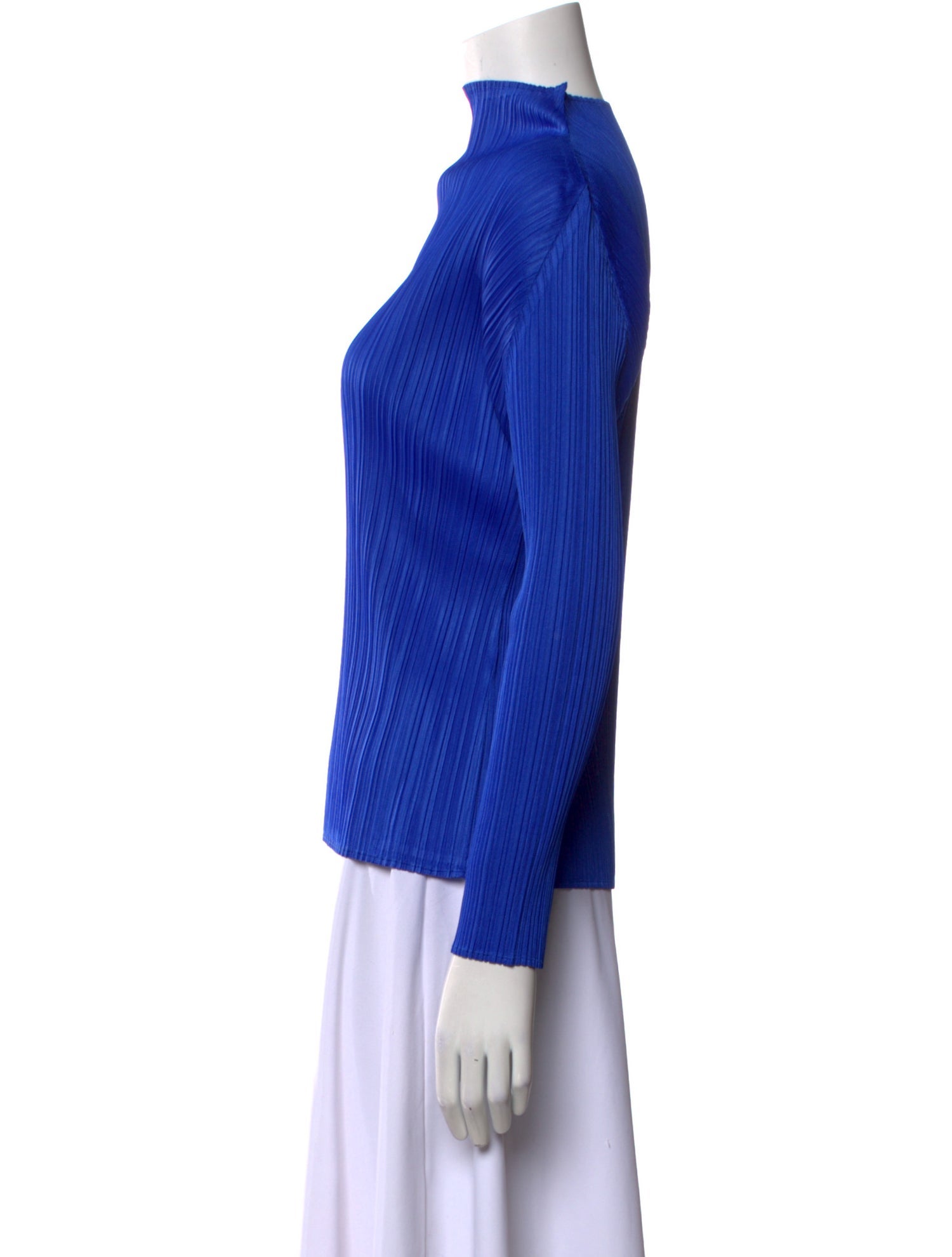 Pleats Please Issey Miyake Mock Neck Long Sleeve Top