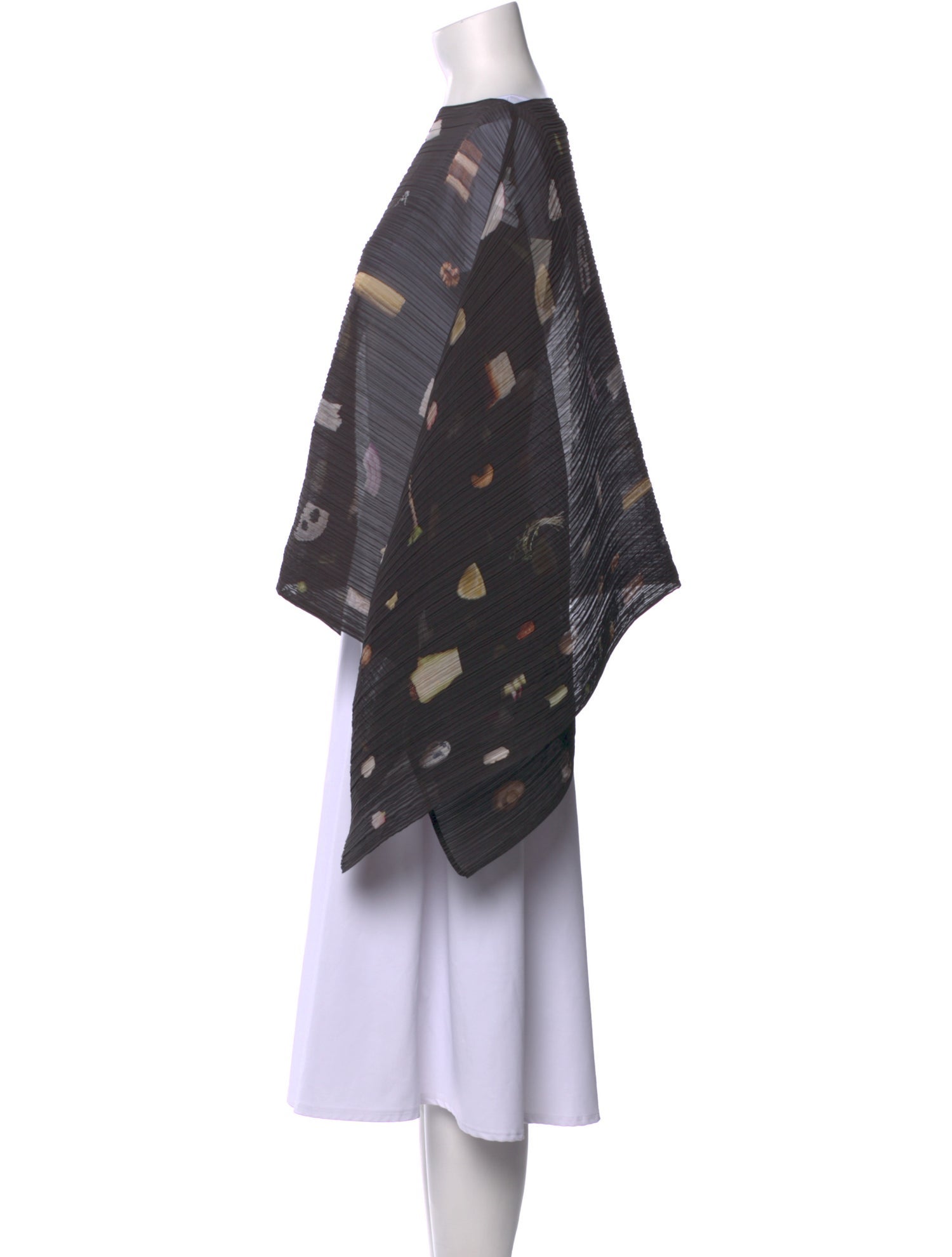 Pleats Please Issey Miyake Printed Bateau Neckline Sweater