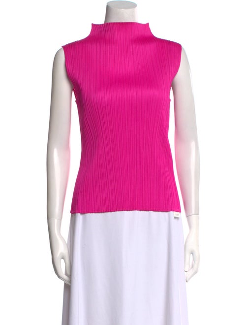 Pleats Please Issey Miyake Mock Neck Sleeveless Top