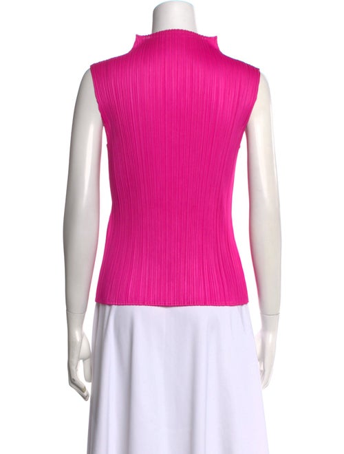 Pleats Please Issey Miyake Mock Neck Sleeveless Top