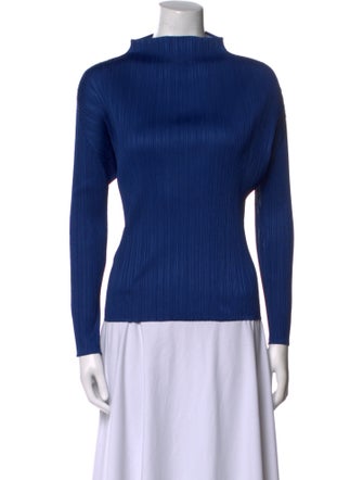 Pleats Please Issey Miyake Mock Neck Long Sleeve Top