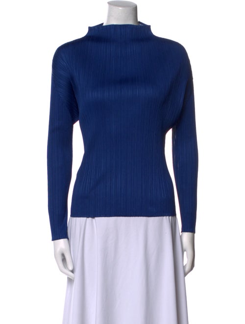 Pleats Please Issey Miyake Mock Neck Long Sleeve Top