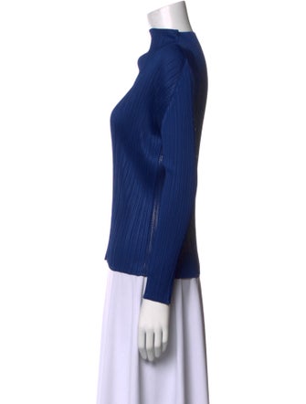 Pleats Please Issey Miyake Mock Neck Long Sleeve Top