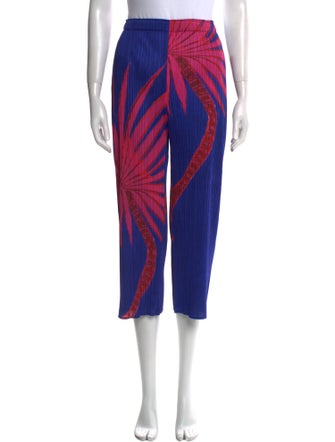 Pleats Please Issey Miyake Printed Wide Leg Pants