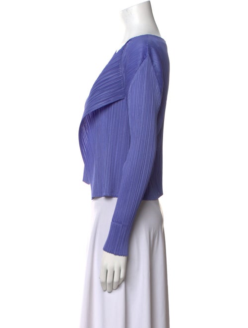 Pleats Please Issey Miyake Striped Open Front Crop Top