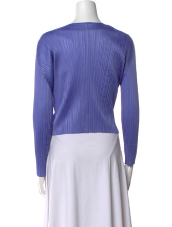 Pleats Please Issey Miyake Striped Open Front Crop Top