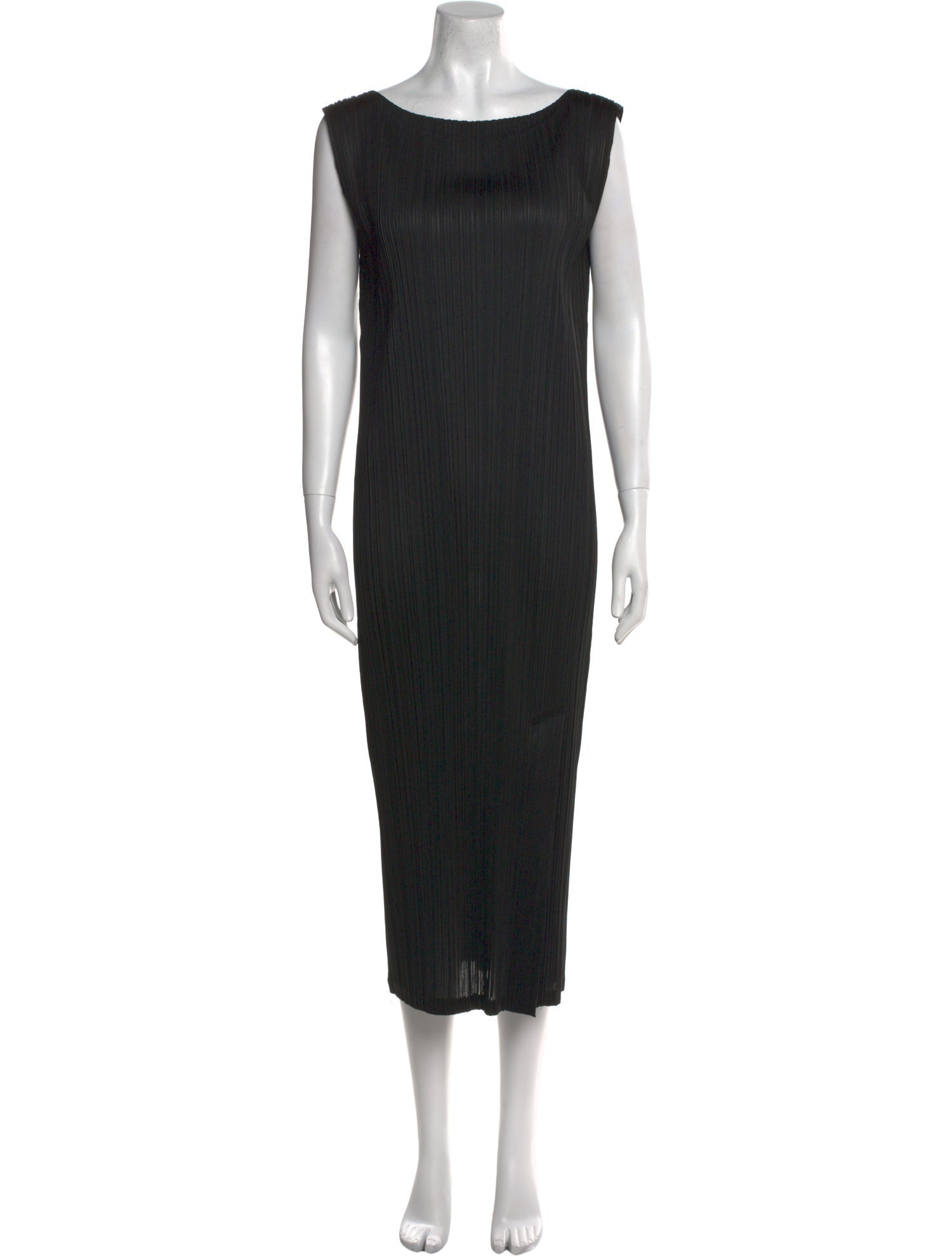 Pleats Please Issey Miyake Scoop Neck Long Dress