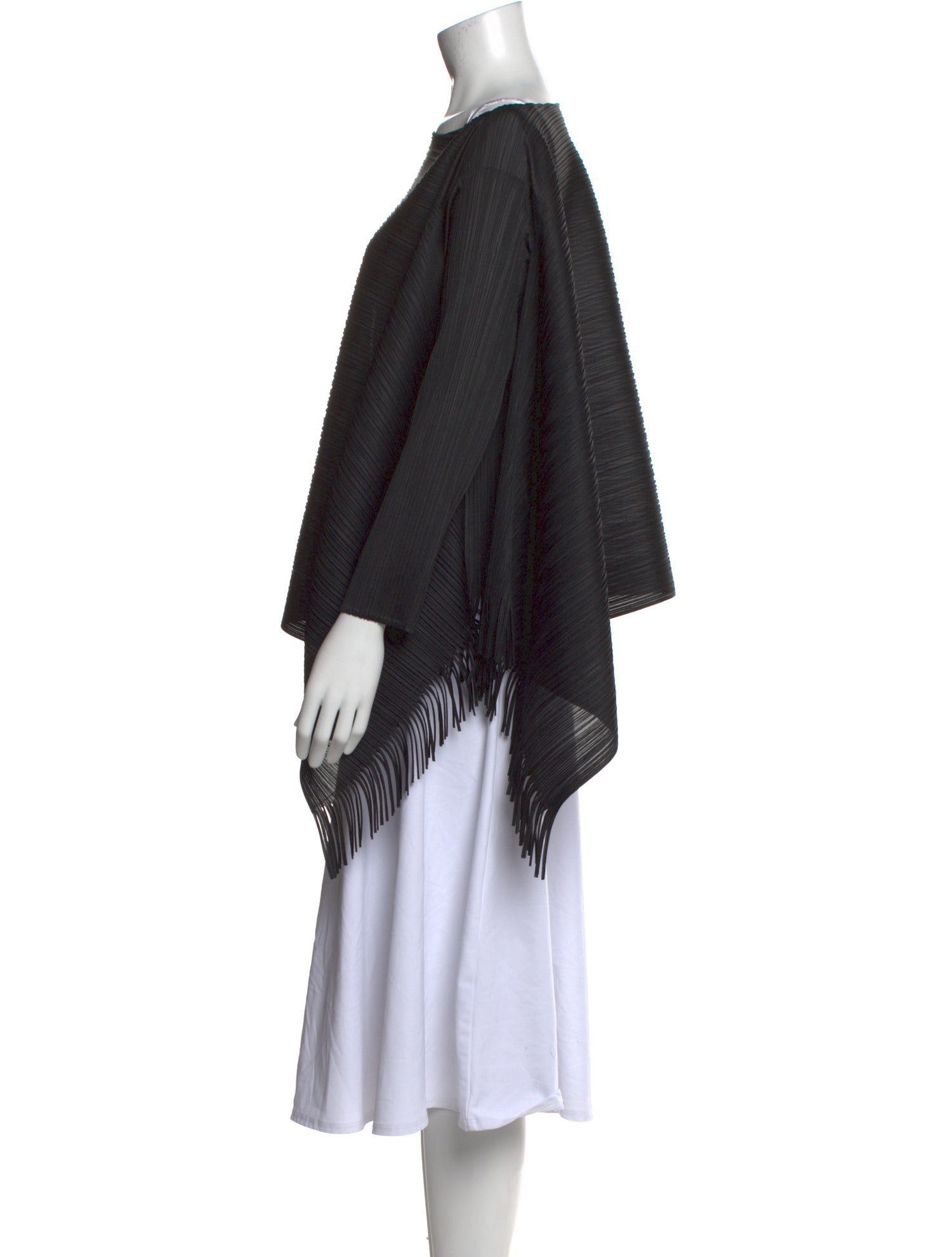 Pleats Please Issey Miyake Bateau Neckline Long Sleeve Blouse