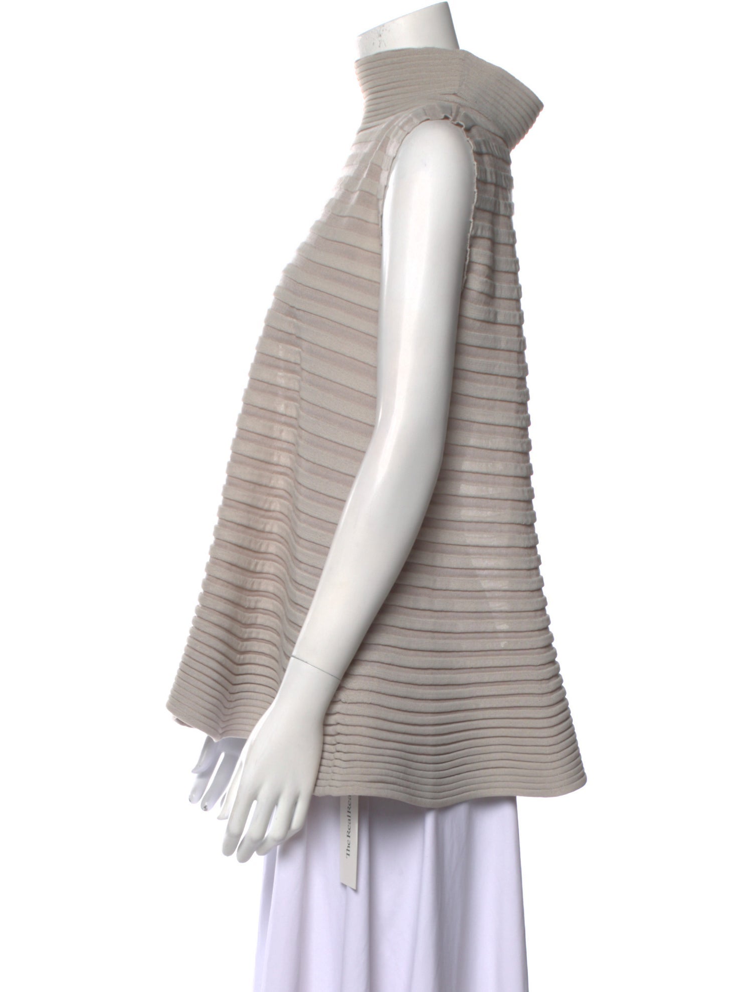 Pleats Please Issey Miyake Striped Turtleneck Top