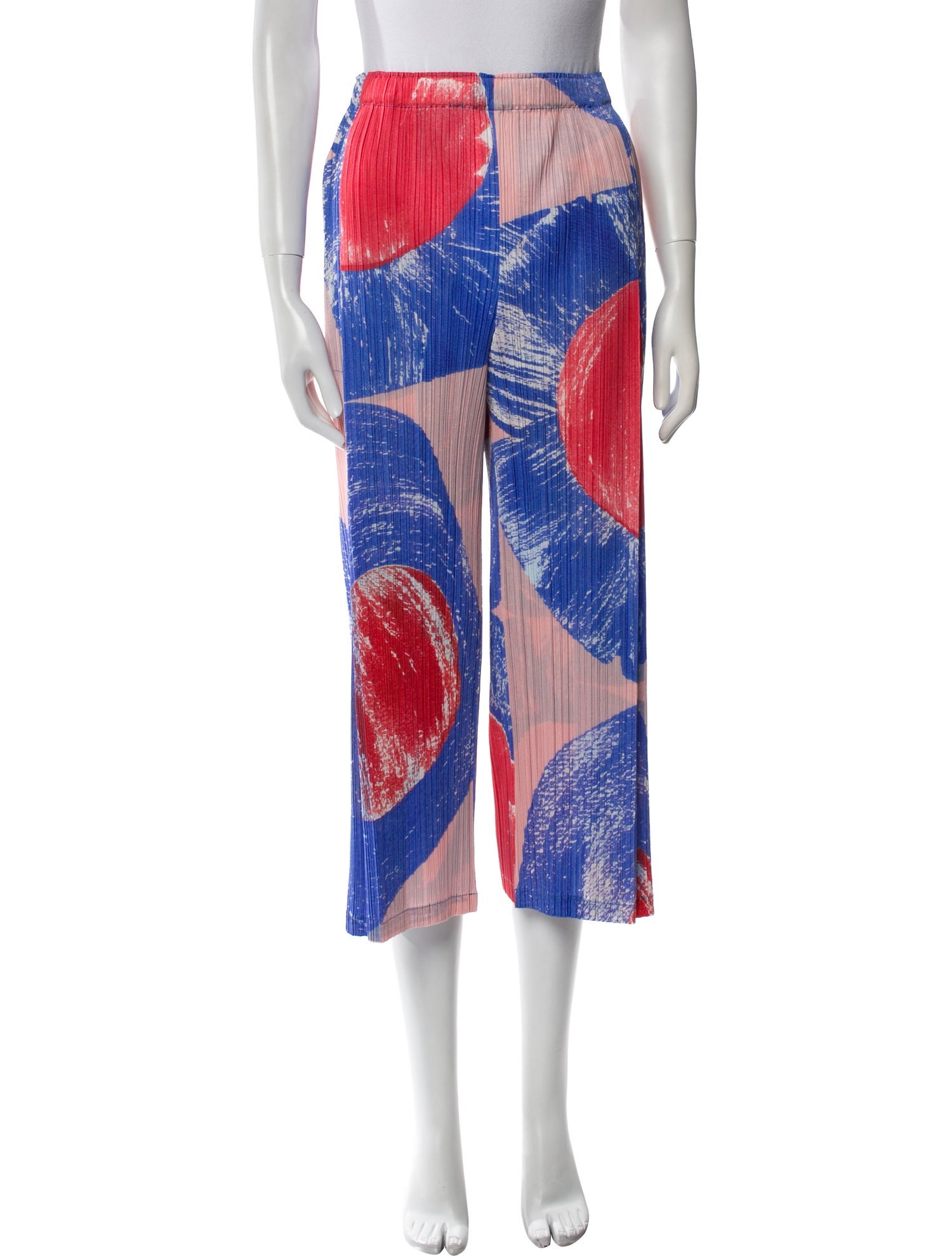 Pleats Please Issey Miyake Printed Wide Leg Pants