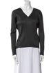 Pleats Please Issey Miyake V-Neck Long Sleeve Top