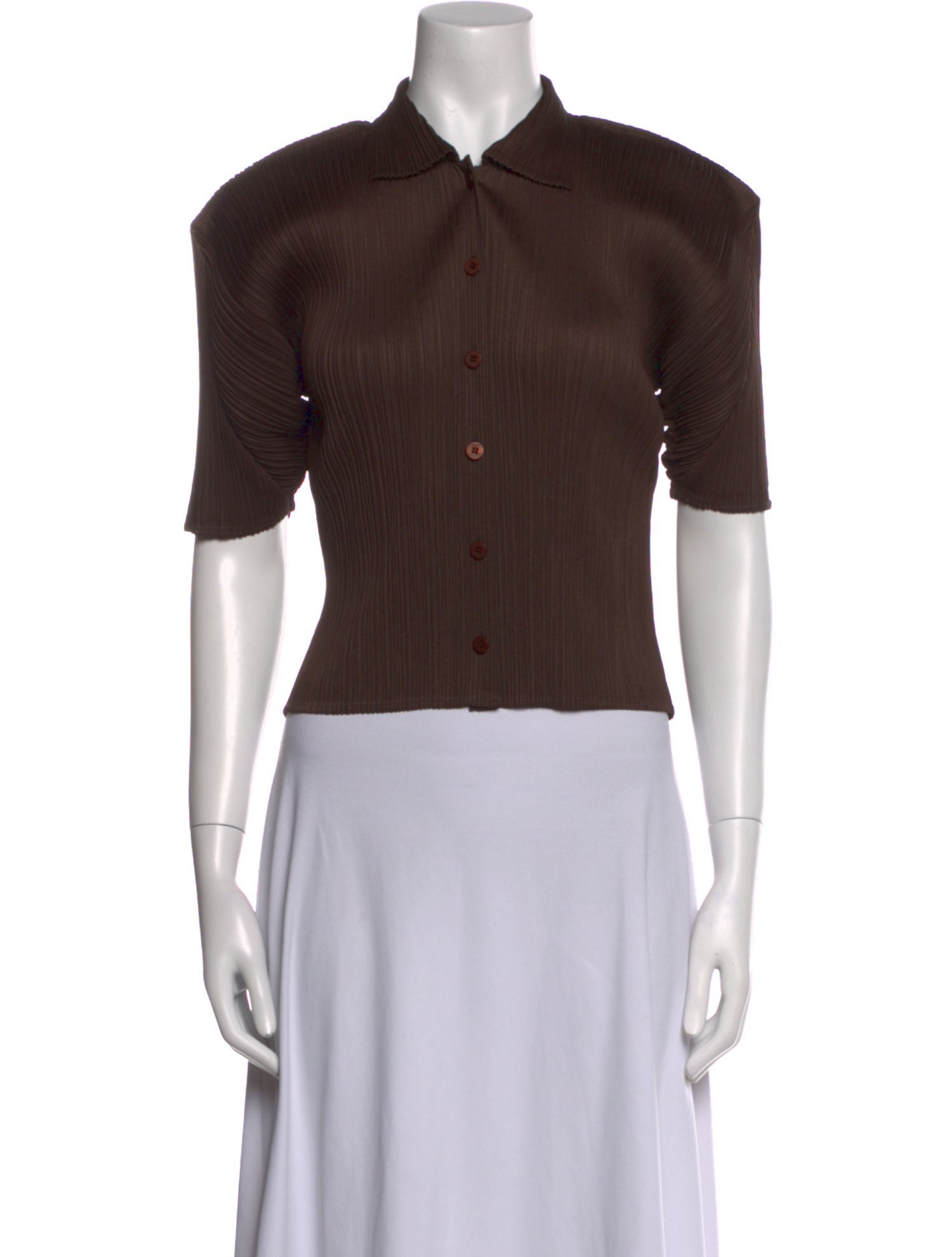 Pleats Please Issey Miyake Short Sleeve Crop Top