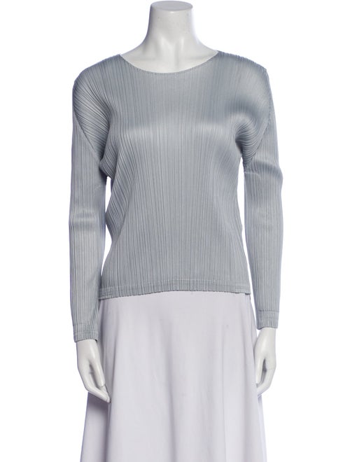 Pleats Please Issey Miyake Scoop Neck Long Sleeve Top